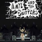 Amyl and the Sniffers perform on stage at GMHBA Stadium