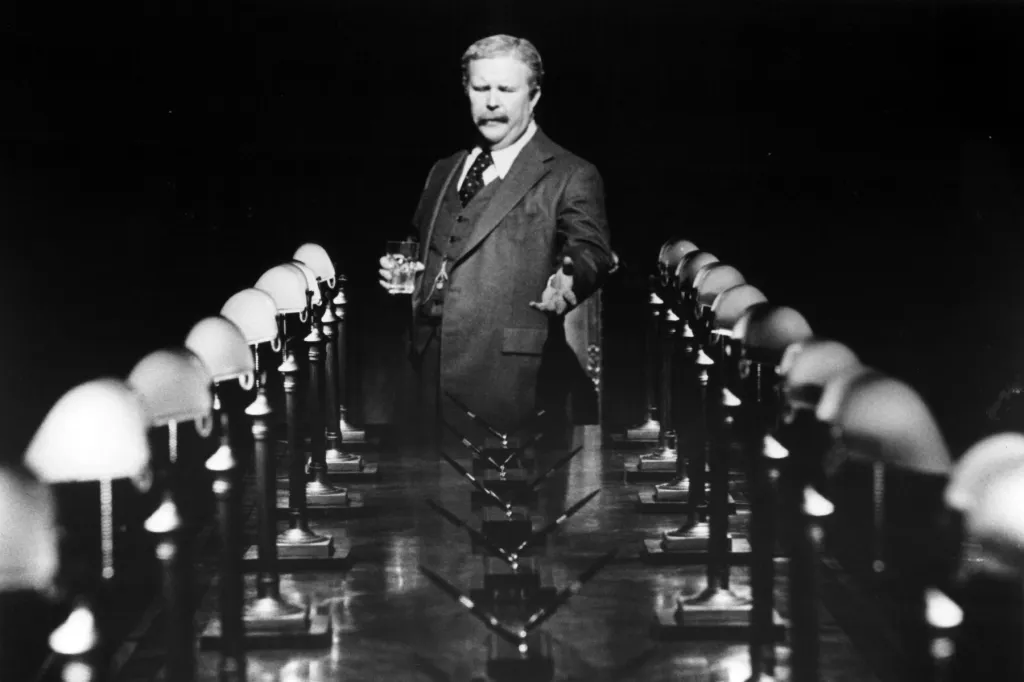 Ned Beatty’s menacing corporate chairman delivering his threat in Network.