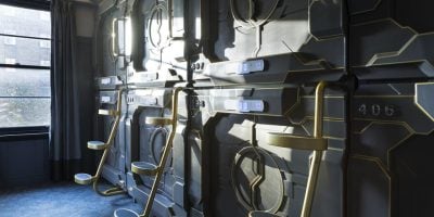 Sleeping capsules at Australia's first capsule hotel at the refurbished Bar Century in Sydney