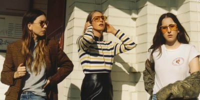 The three members of Haim enjoy the sunshine