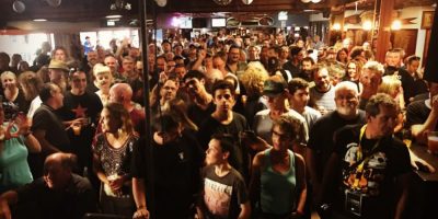 A crowd of music lovers ready for a show at Marrickville Bowling Club