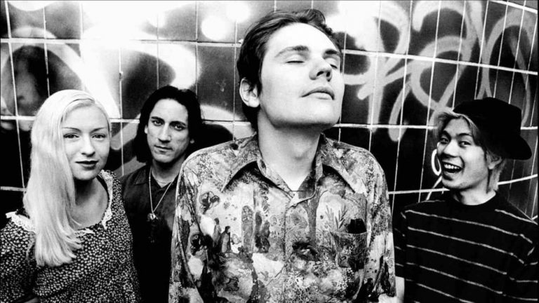 The Smashing Pumpkins in 1995 - from left, D'arcy Wretzky, Jimmy Chamberlin, Billy Corgan and James Iha