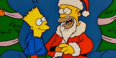 Homer and Bart from the first episode of The Simpsons