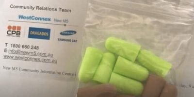 Westconnex earplugs clover moore letter