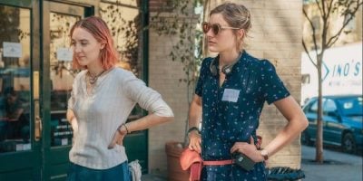 Greta Gerwig directs Saoirse Ronan on the set of Lady Bird