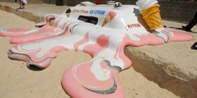 Melted ice cream truck