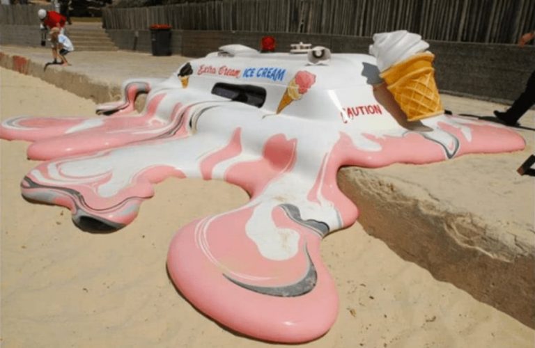 Melted ice cream truck