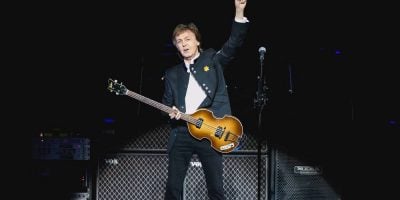 Paul McCartney onstage at the Qudos Bank Arena