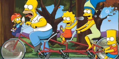 Simpsons on bikes