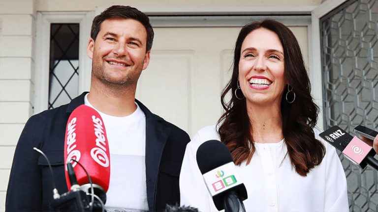 New Zealand Prime Minister Jacinda Arden and her partner Clarke Gayford