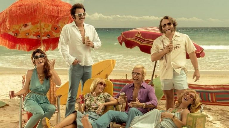 The cast of Stephen Elliott's new film Swinging Safari