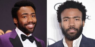 2 panel image of Donald Glover and Donald Glover