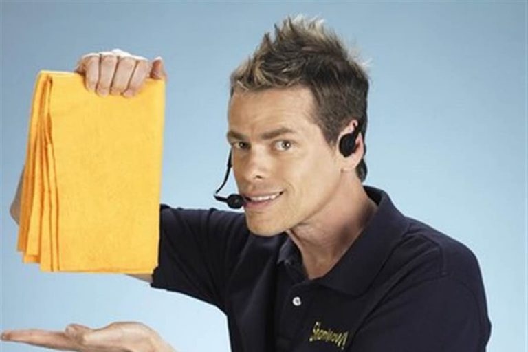 sham wow vince offer holding towel husband