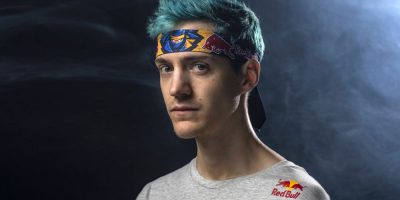 Fortnite player Ninja wearing a Red Bull headband