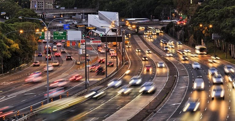 Traffic on a Sydney road