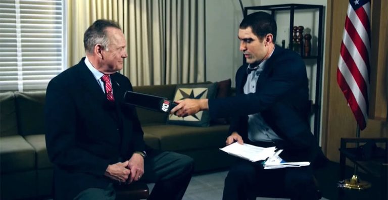 Image of Sacha Baron Cohen and Roy Moore in 'Who Is America?'