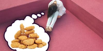 girl with chicken nuggets