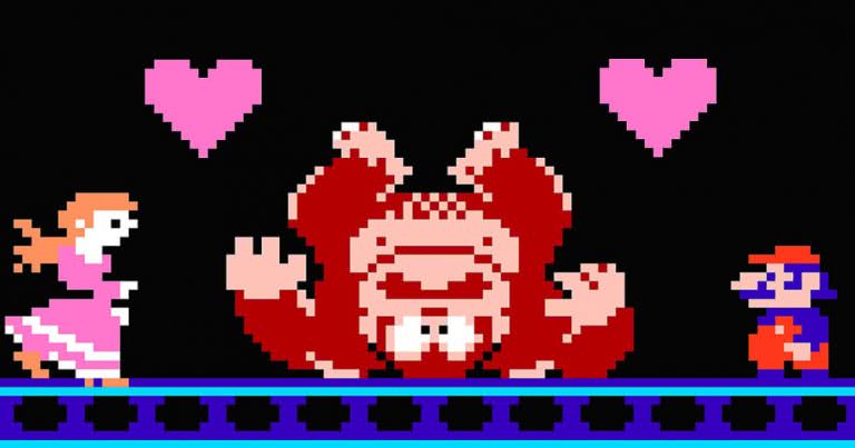 mario donkey kong peach love valentines video game