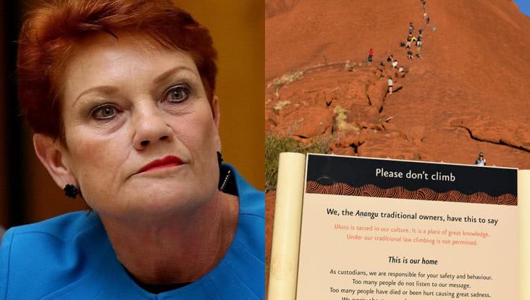 Photo of Pauline Hanson and Uluru