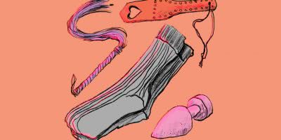 socks fetish illustration by erin sutherland