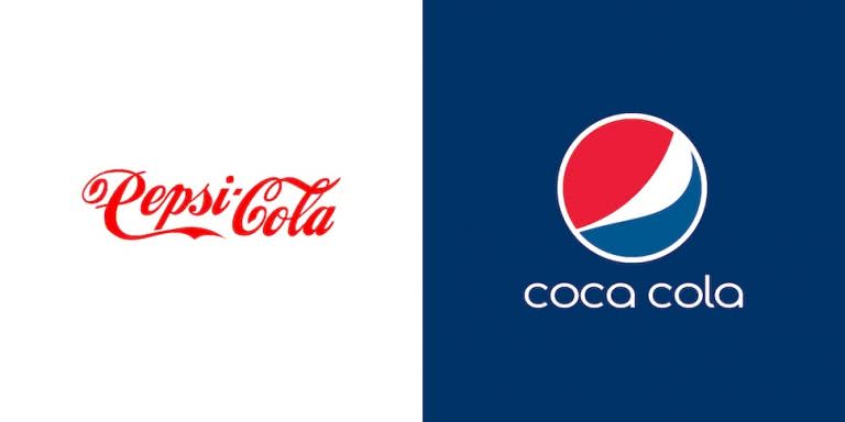 Pepsi v Coca Cola logo mashup