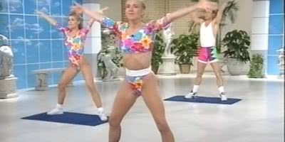 Screenshot of '90s workout show Aerobics Oz Style