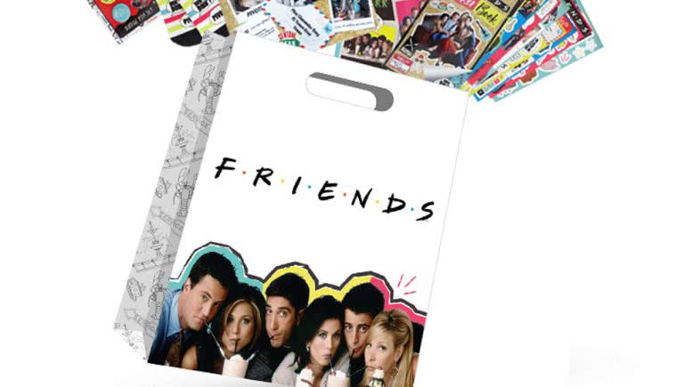 Showbag chock-full of Friends tv show goodies.