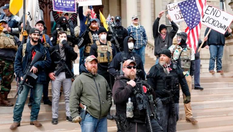 Lockdown protestors in Michigan