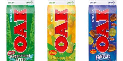 OAK releases three new flavours of lolly milk drinks.