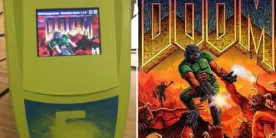 Myki reader playing '90s video game Doom