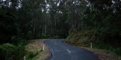 Country road in regional holiday.