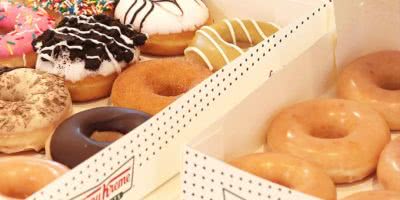 Assorted dozens of doughnuts from Krispy Kreme