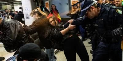 NSW Police clash with protestors