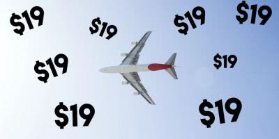 Photo of a plane surrounded by $19