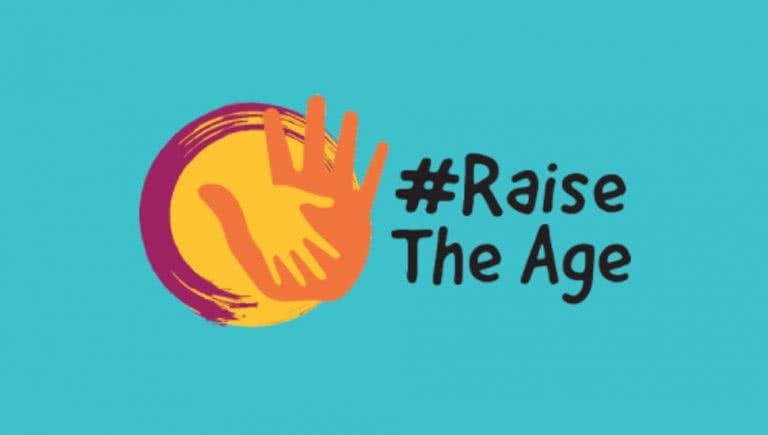 Logo for the #RaiseTheAge campaign