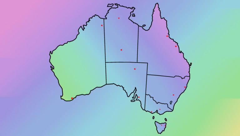 Australia Watercolour blend map