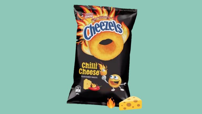 Chilli Cheese flavoured Cheezels.