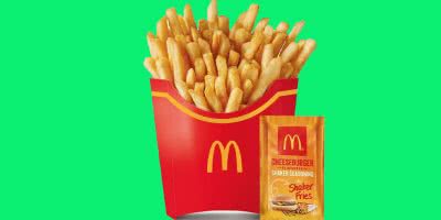 Macca's cheeseburger shaker fries