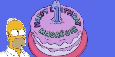 Maggagie's birthday cake from The Simpsons.