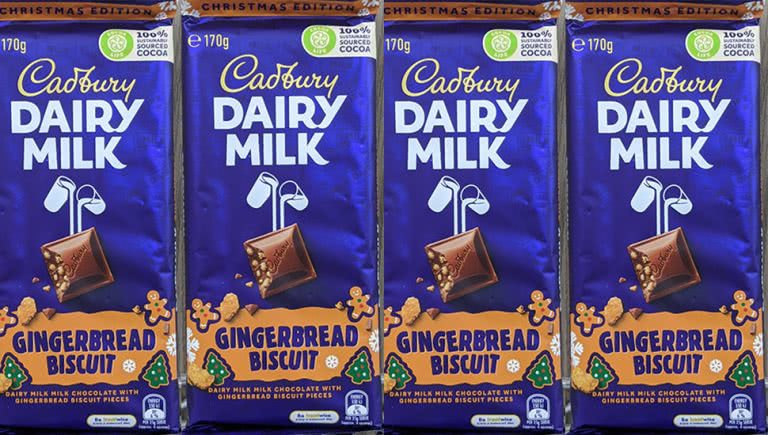 Cadbury Ginderbread Biscuit Chocolate Blocks