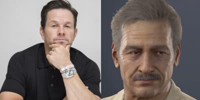 Mark Wahlberg moustache for Uncharted