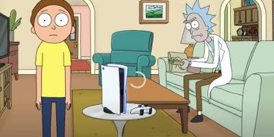 Rick and Morty plugging the PS5