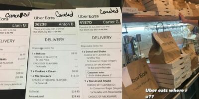 Uber Eats customers were left hungry in Melbourne last night when their orders didn't arrive