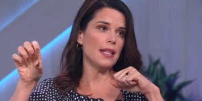 Neve Campbell reflects on a time when she was chased by a bear