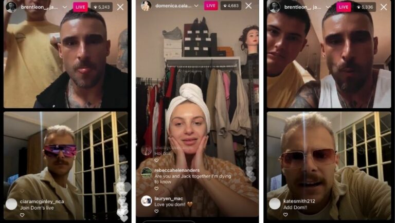 Brent and Jack go on IG Live to address with their dating Ella and Dom