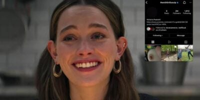 Victoria Pedretti frees the nipple