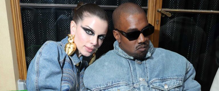 Julia fox and kanye west posing together