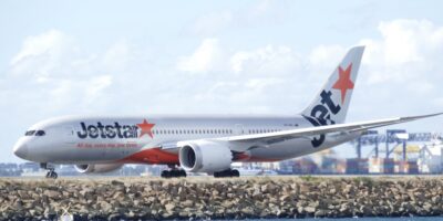 A Jetstar plane in Bali