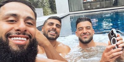 Adrian Portelli with Oz and Omar from The Block
