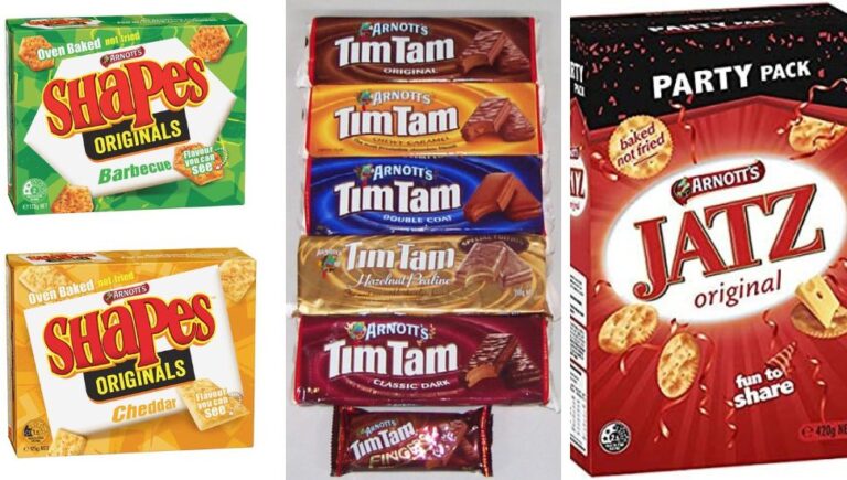 Shapes and Tim Tams are two types of Arnott's biscuits